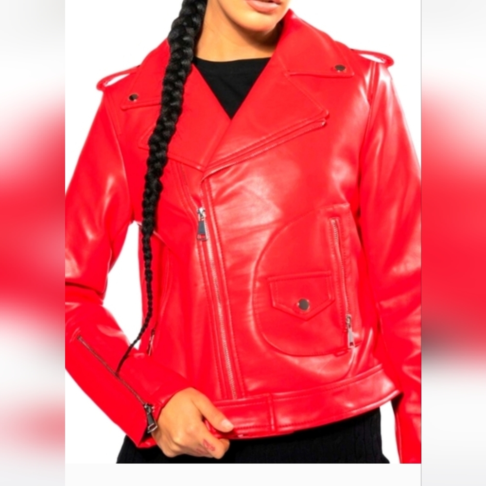 AKIRA Bold Scarlet Leather Jacket